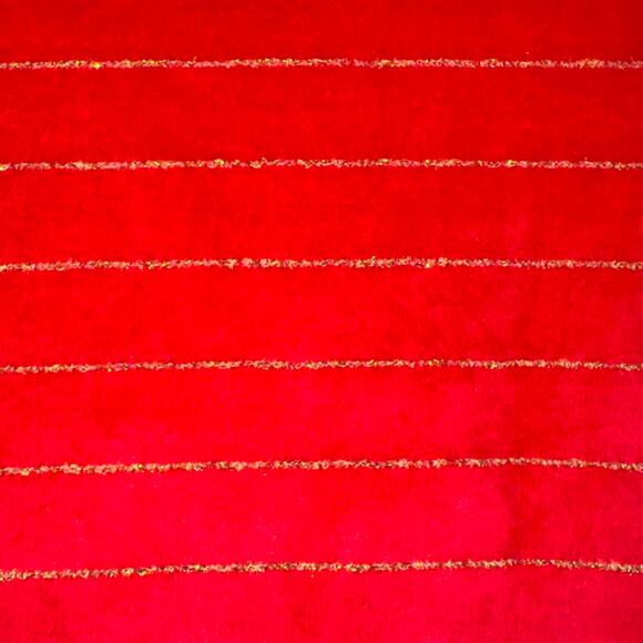 Liz Claiborne Red Velvet Striped Top - Shimmer Detail Womens Size Small - Picture 5 of 7